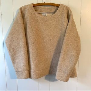 J. Crew Tan Teddy Cropped Sherpa Sweatshirt